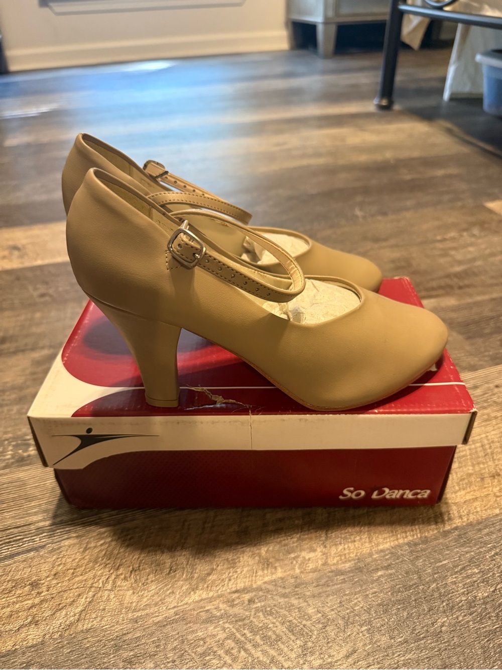SoDanca 8.5 Women's Nude Mary Jane Dance Heels Character Shoes